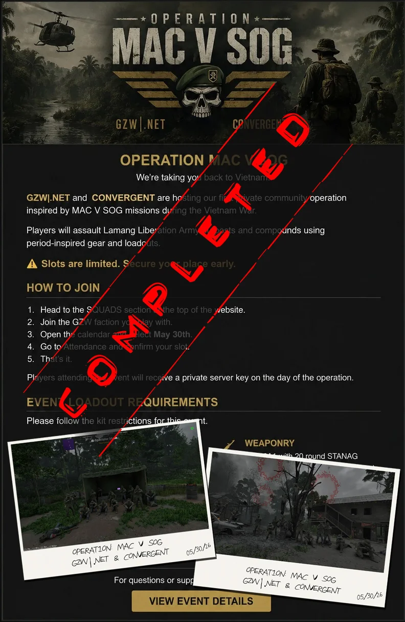 OPERATION: MAC V SOG - Event Recap